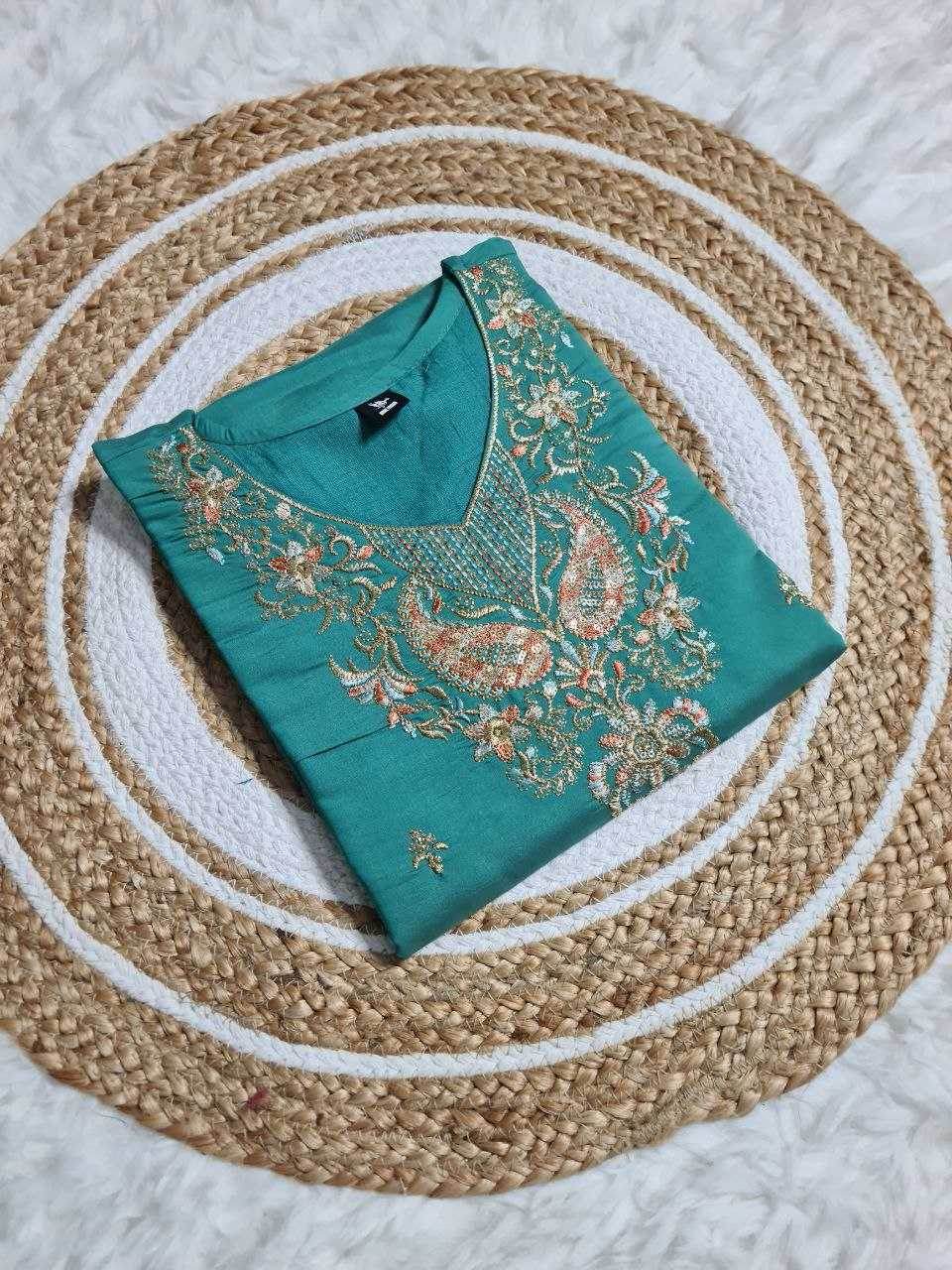 Viscose Casual Long Embroidered Kurti - MYLUXURY LANE ENTERPRISE